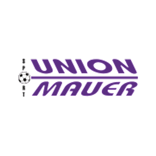 Logo des Fußballclubs Union Mauer mit Schriftzug in Lila und integriertem Fußball.