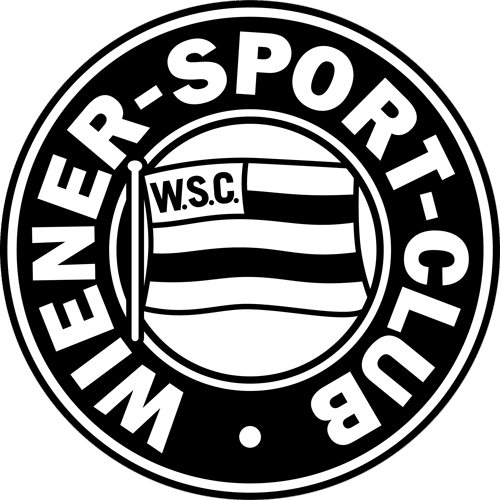 Logo des Wiener Sport-Club mit kreisförmigem Design und schwarz-weißer Farbgebung.